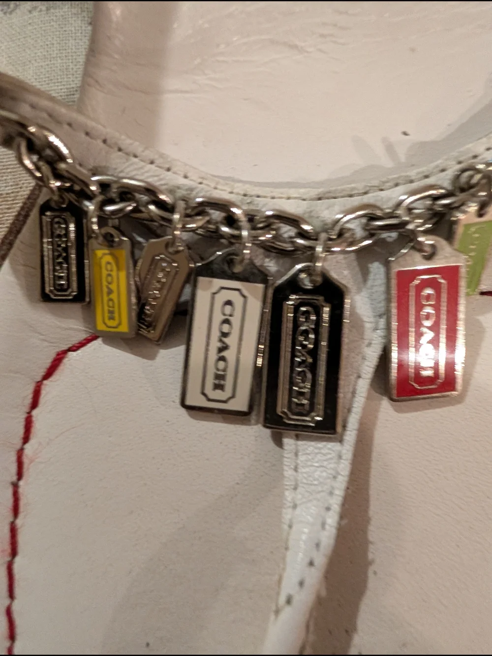 COACH Leather Thong Sandals with Metal Charms